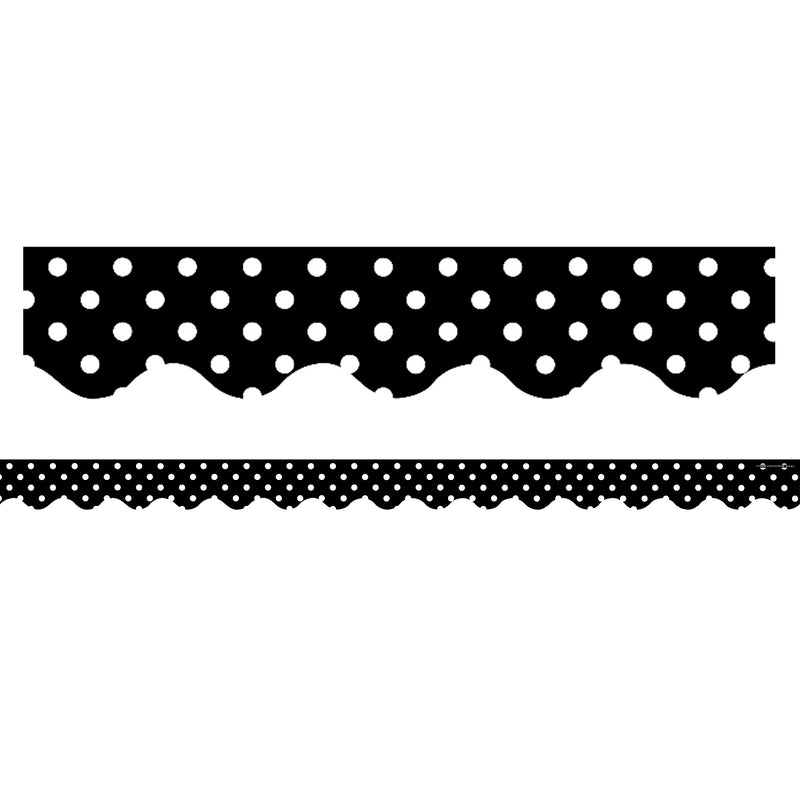 (6 Pk) Black Mini Polka Dots Border Trim