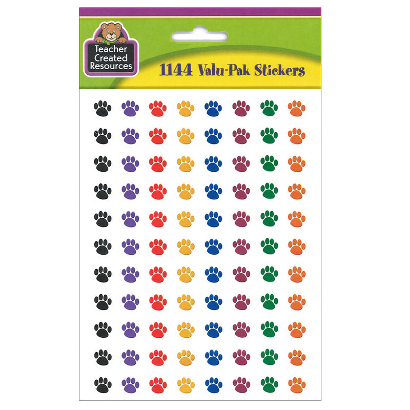 Colorful Paw Prints Mini Stickers Value Pack