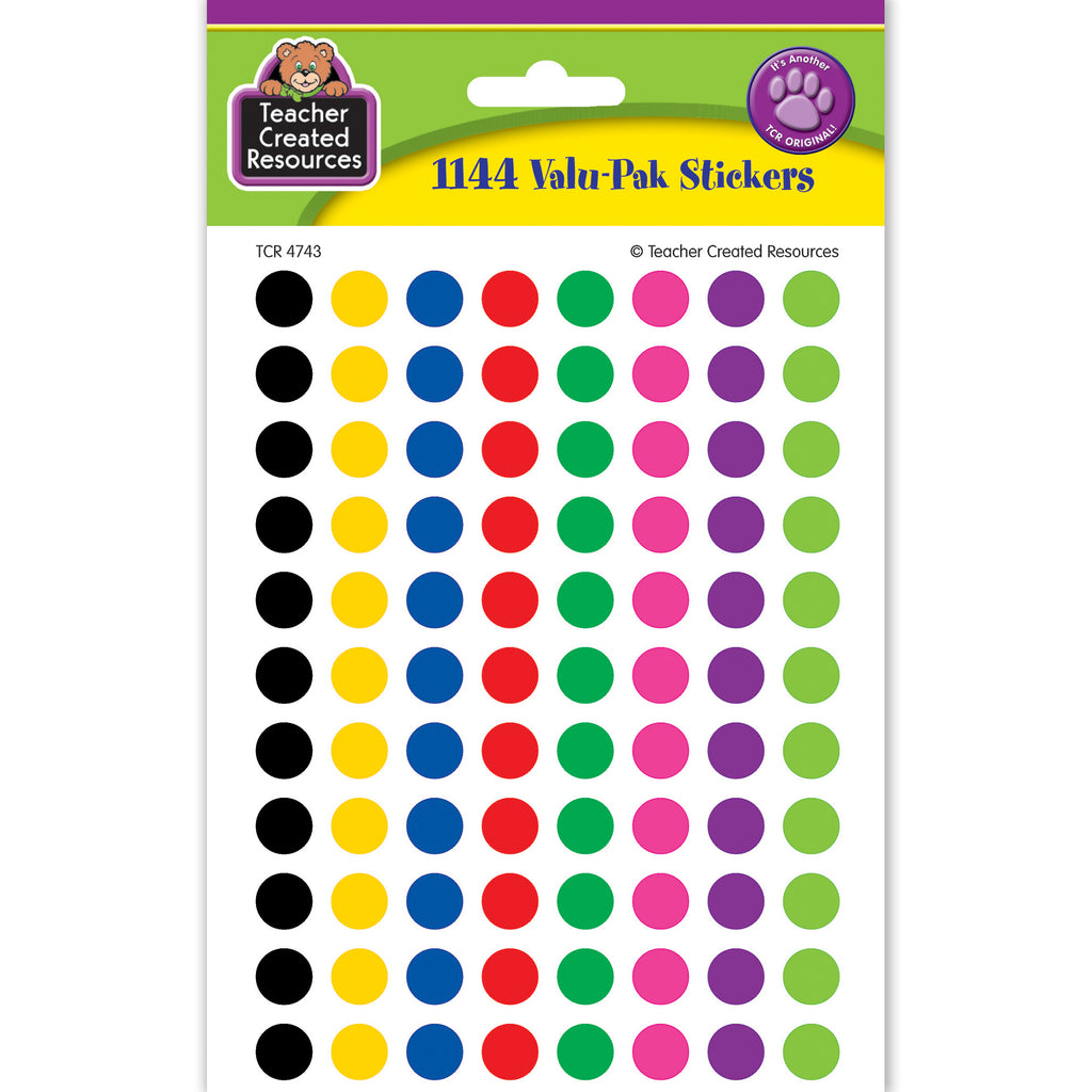 (6 Pk) Colorful Circles Mini Stickers Value Pack