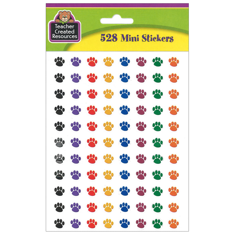 Colorful Paw Prints Mini Stickers