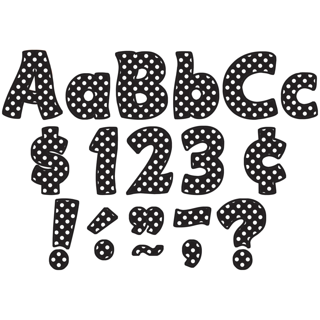 Black Polka Dots Funtastic Font 4in Letters Combo Pack