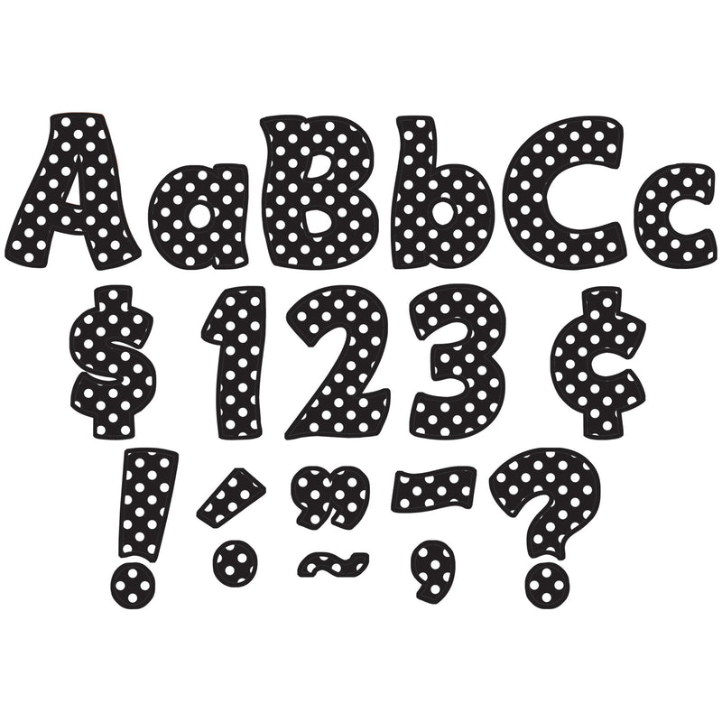 Black Polka Dots Funtastic Font 4in Letters Combo Pack