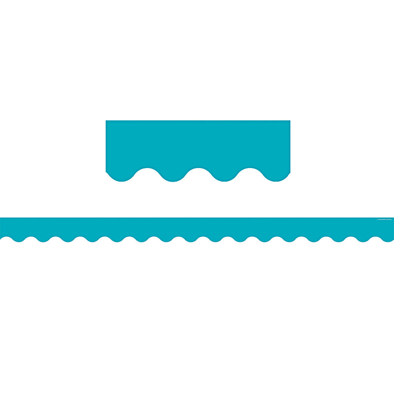 Teal Solid Scalloped Border Trim