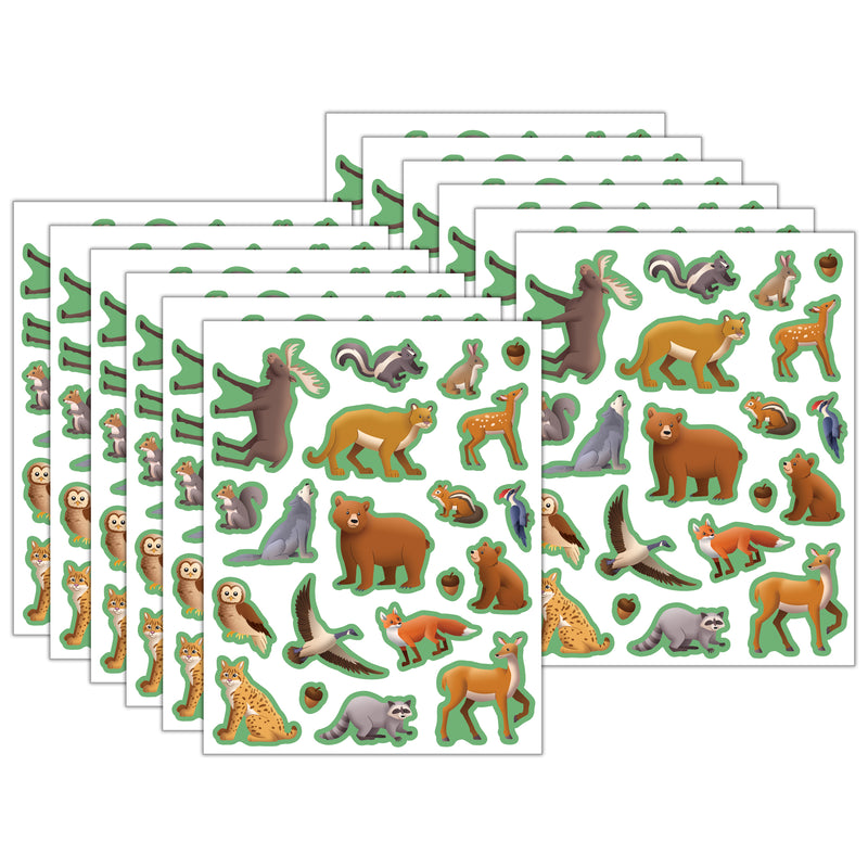 Woodland Animals Stickers, 120 Per Pack, 12 Packs