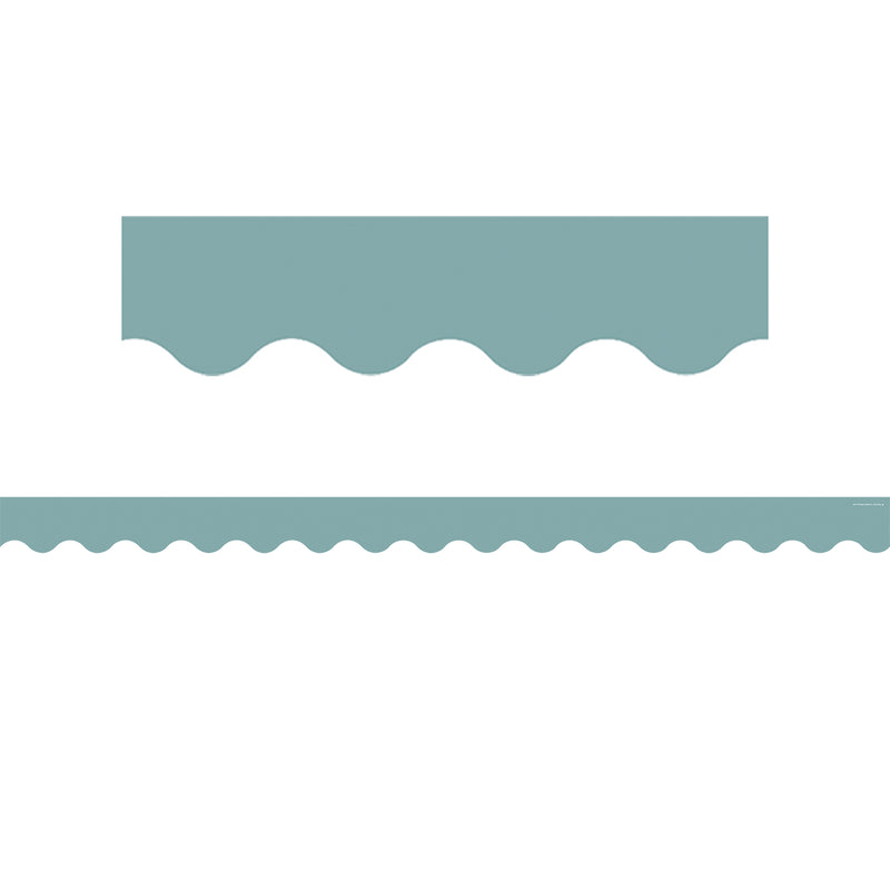 Calming Blue Scalloped Border Trim, 35 Feet