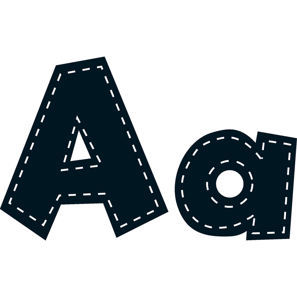 4in Fun Font Letters Black Stitch