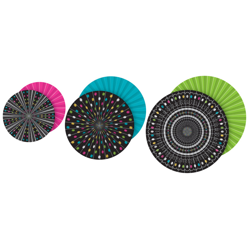 Chalkbrd Brights Hanging Paper Fans