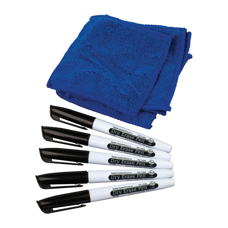 (3 St) Dry Erase Pens & Microfiber Towels
