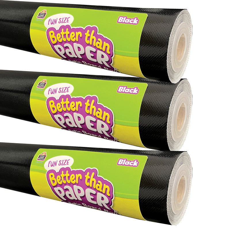 Fun Size Better Than Paper® Bulletin Board Roll, 18" x 12', Black, Pack of 3