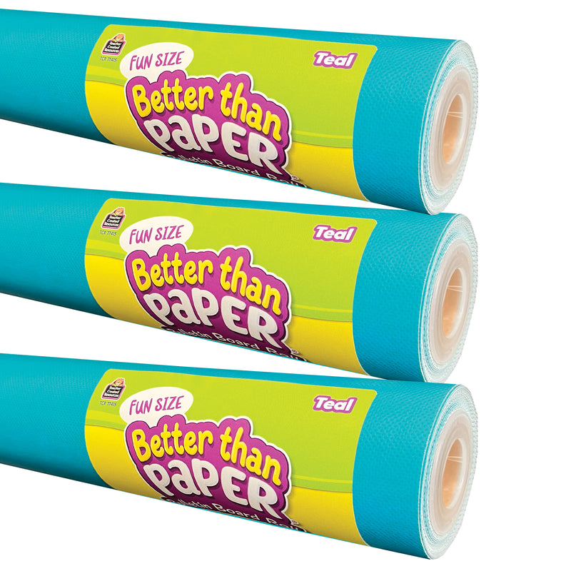 Fun Size Better Than Paper® Bulletin Board Roll, 18" x 12', Teal, Pack of 3
