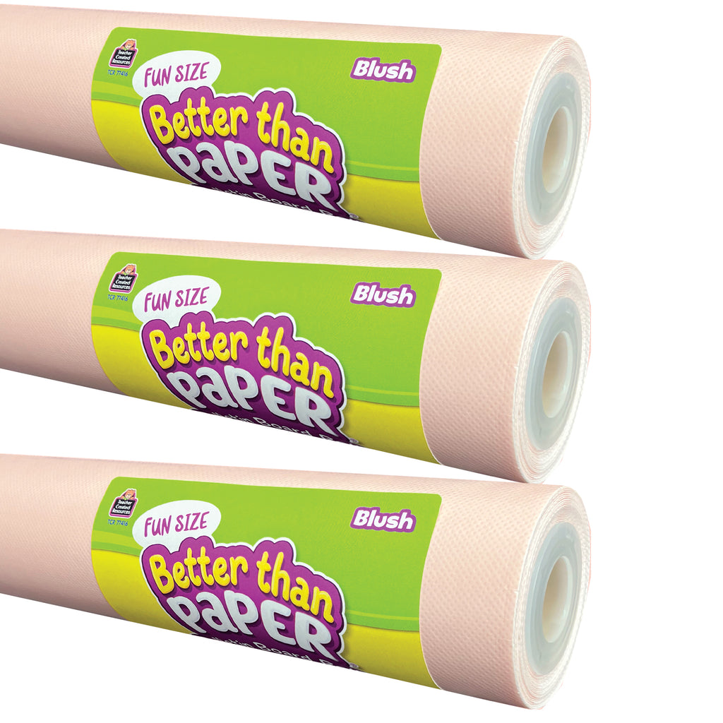 Fun Size Better Than Paper® Bulletin Board Roll, 18" x 12', Blush, Pack of 3