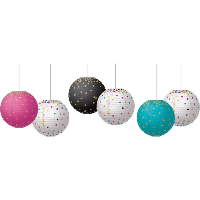 Gold Foil Confetti Hanging Lanterns