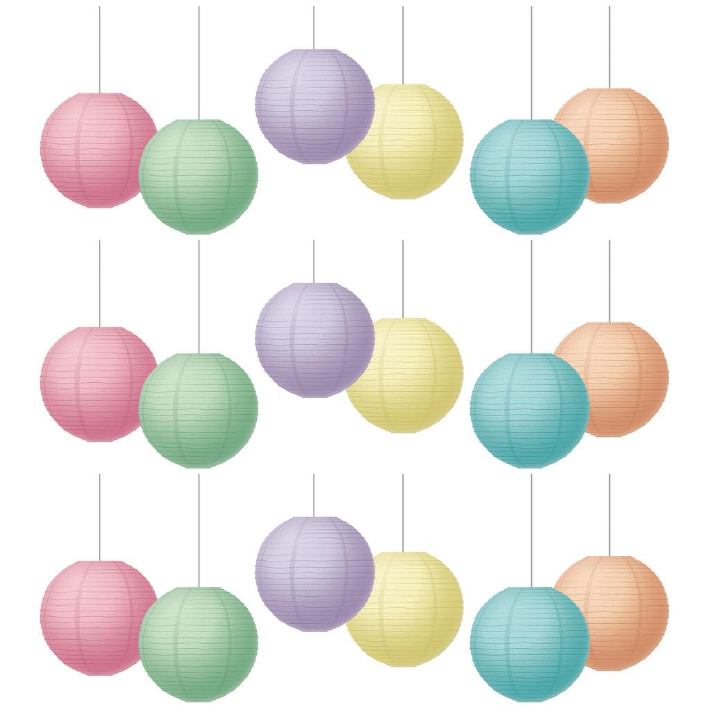 (3 Pk) Pastel Pop Hanging Lantern 8in Paper