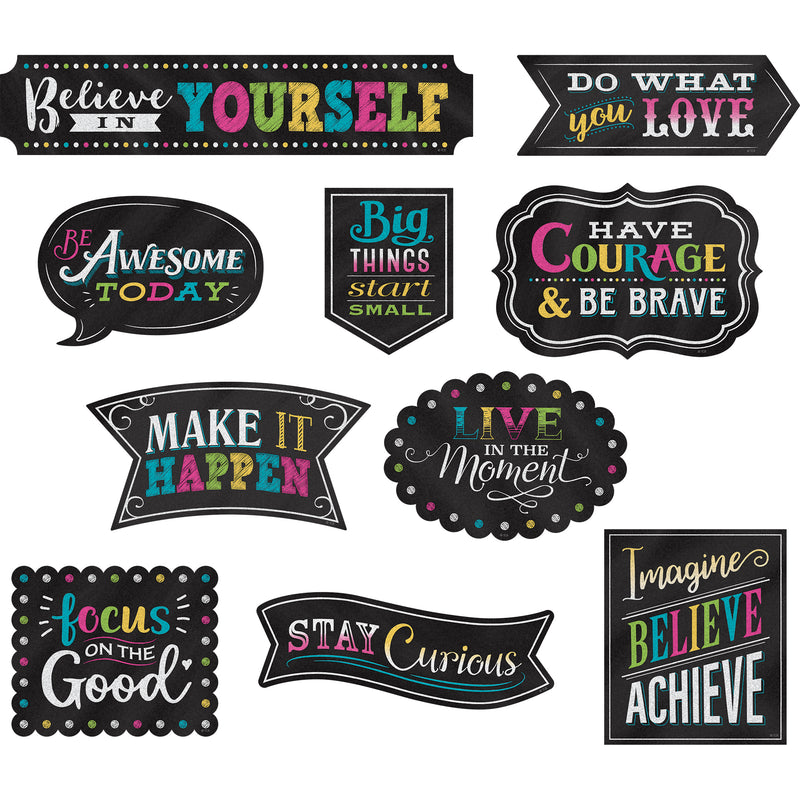 (2 Pk) Positive Sayings Accents Chalkboard Brights Clingy Thingies