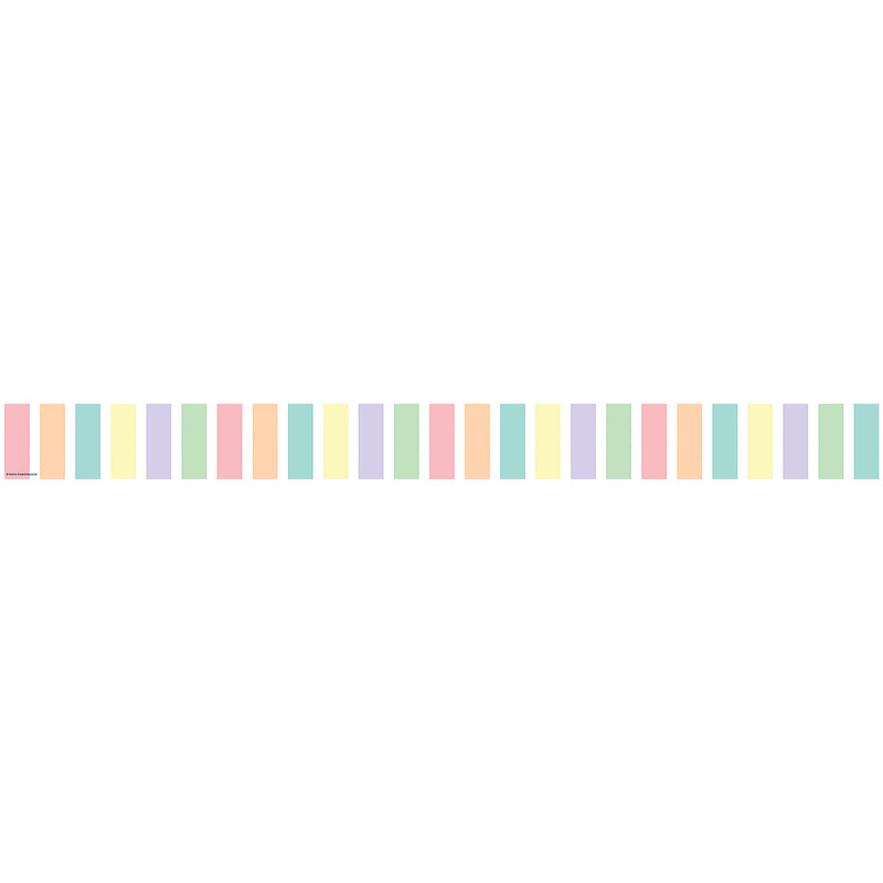 Pastel Pop Stripes Straight Border Trim, 35 Feet