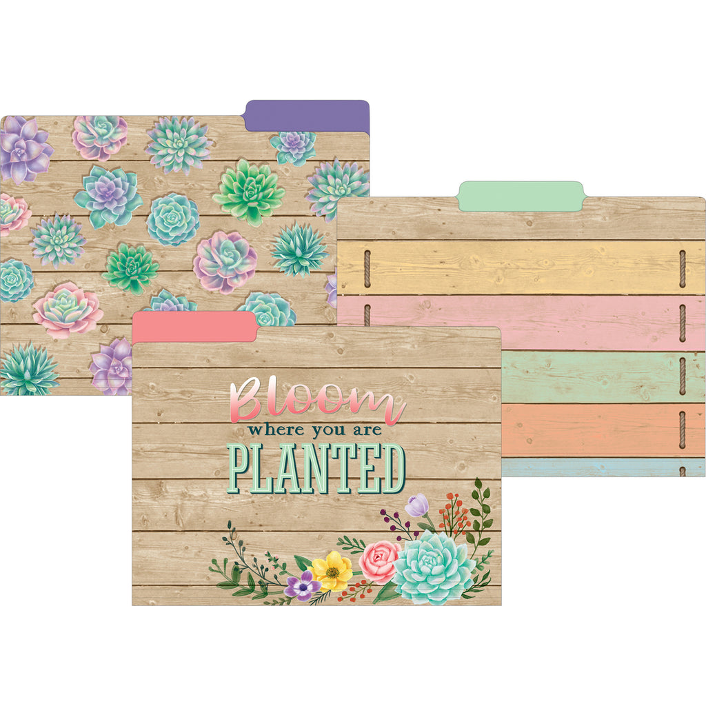 (2 Pk) Rustic Bloom File Folders