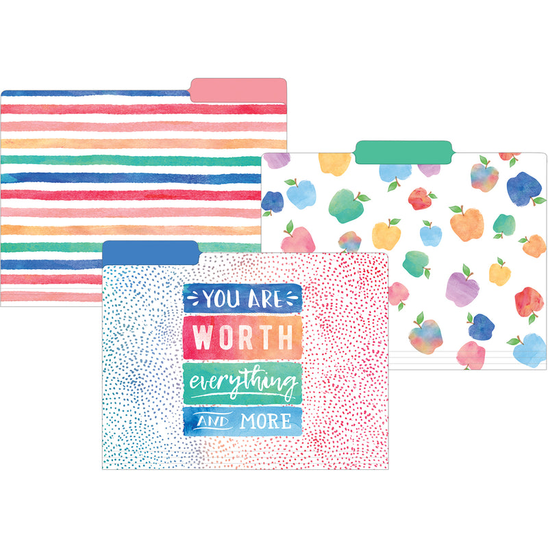 (2 Pk) Watercolor File Folders