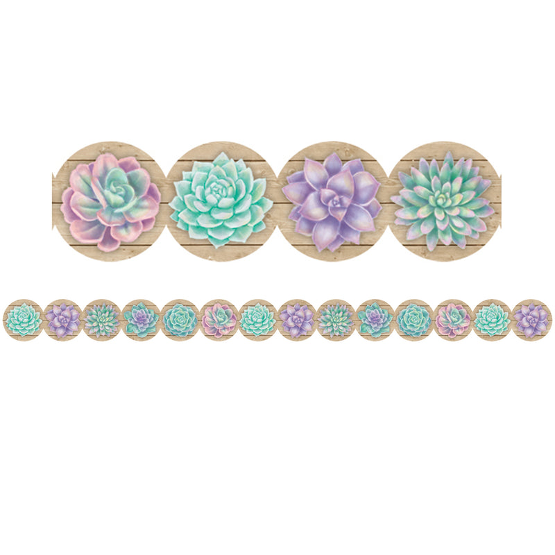 (6 Pk) Rustic Bloom Succulents Diecut Trim