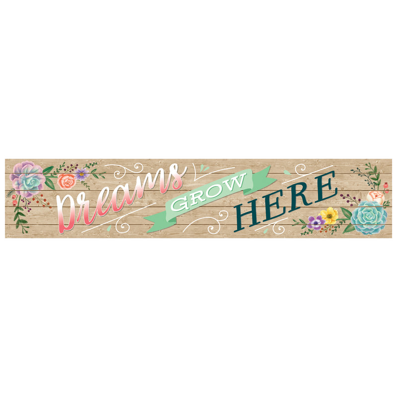 Rustic Bloom Dreams Grow Here Bannr