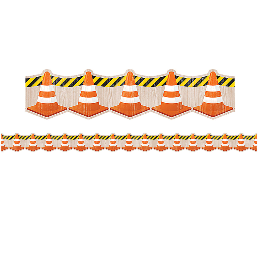 Construction Cones Die-cut Border