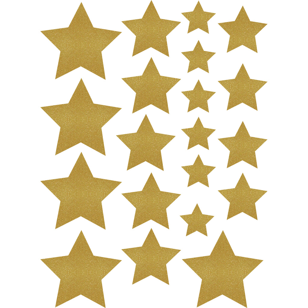 Gold Shimmer Stars Accents Assorted Sizes