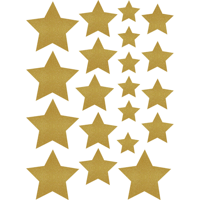 Gold Shimmer Stars Accents Assorted Sizes