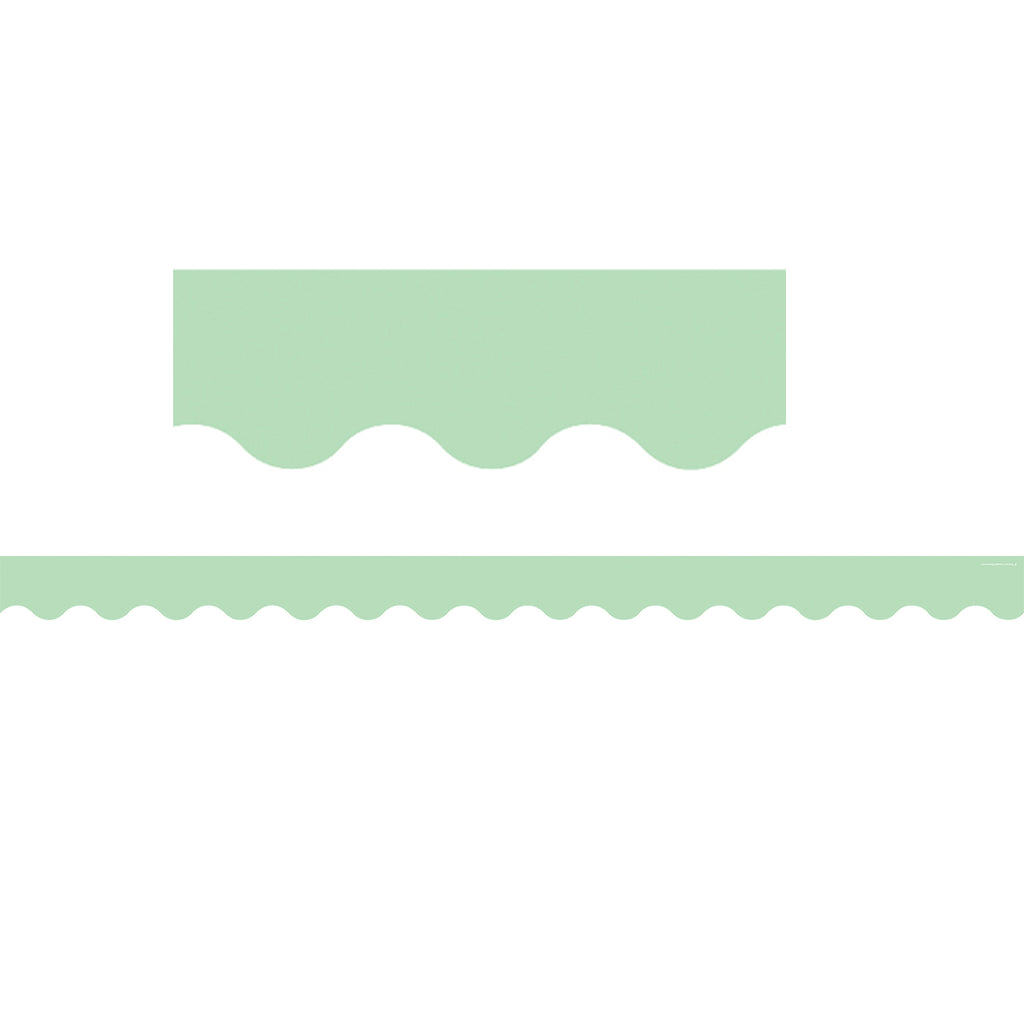 (6 Pk) Mint Green Scalloped Border Trim