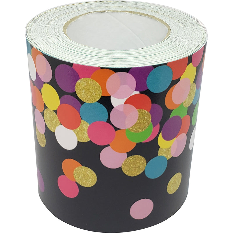 Colorful Confetti On Black Border Straight