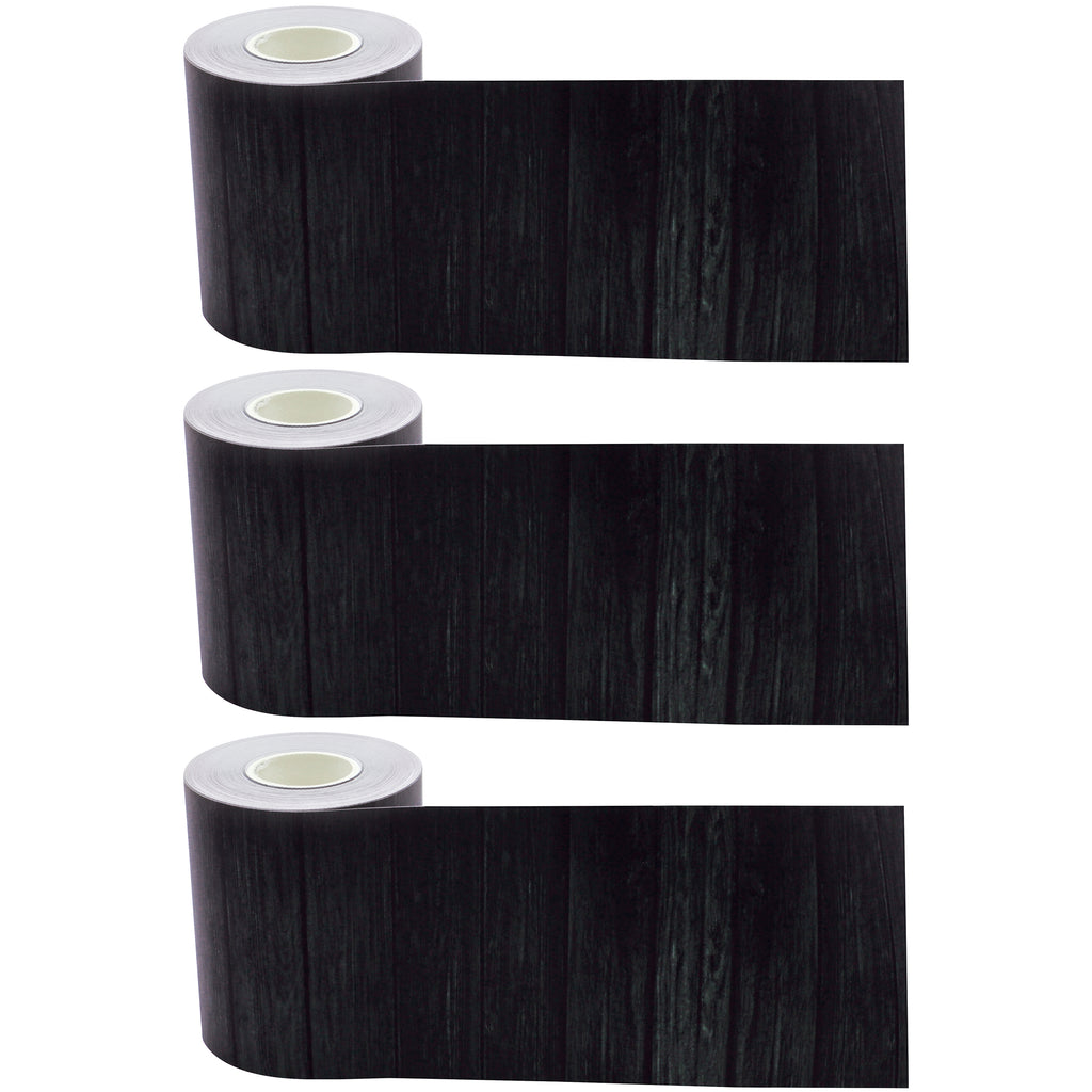 (3 Pk) Black Wood Straight Rolled Border