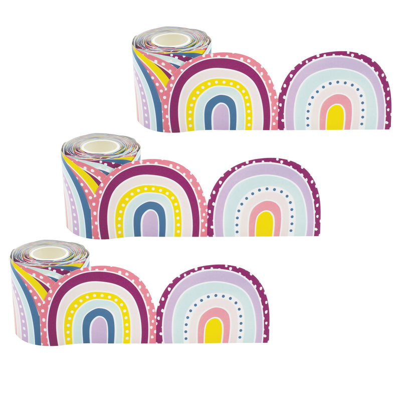 (3 Pk) Oh Happy Day Rainbows Rolled Border