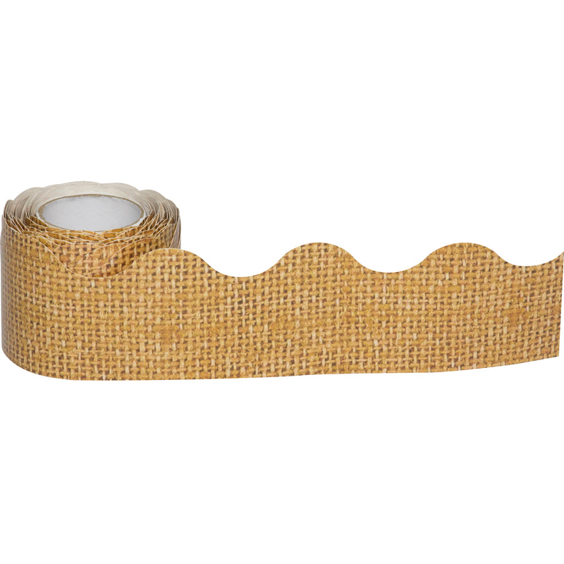 Burlap Scalloped Rolled Border Trim