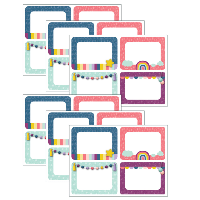 (6 Pk) Oh Happy Day Name Tags- Labels Multi-pack