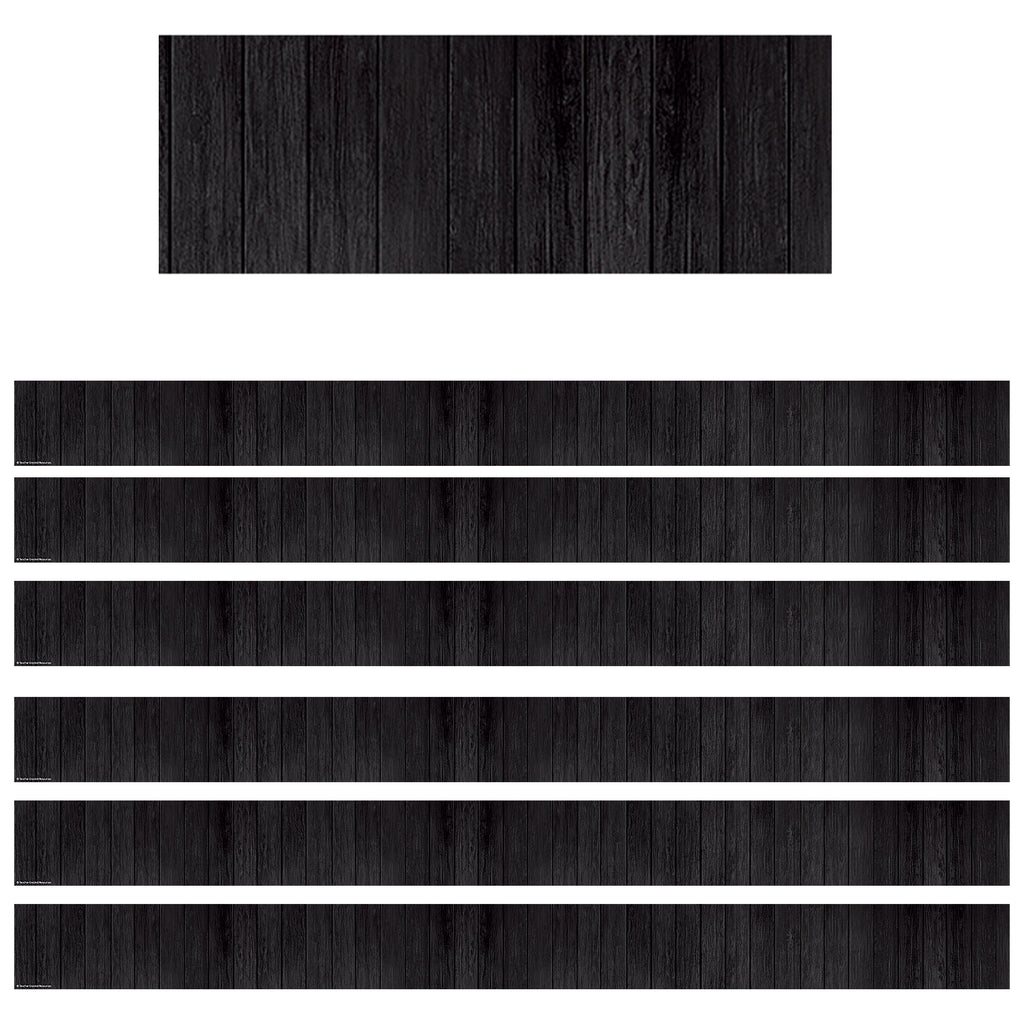 (6 Pk) Black Wood Straight Border Trim