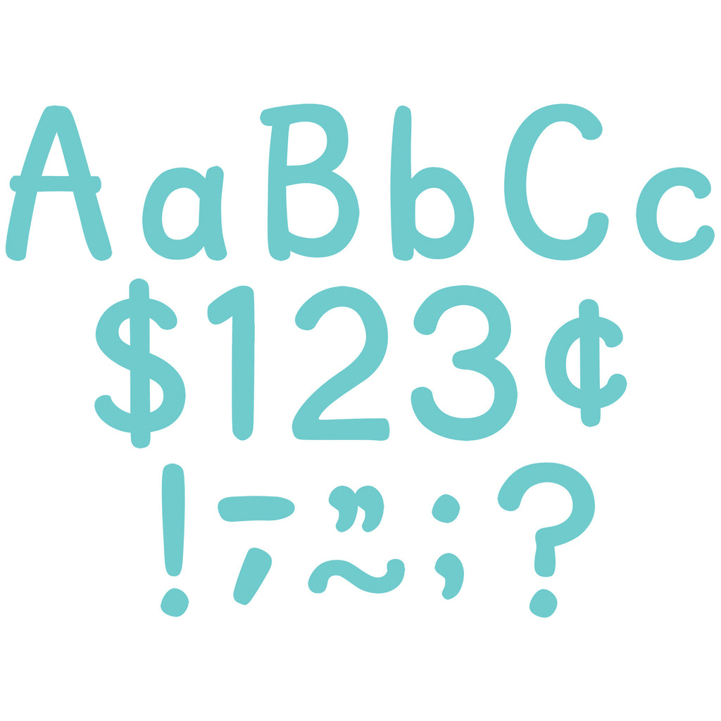 (2 Pk) Lt Turquoise Modern Letters