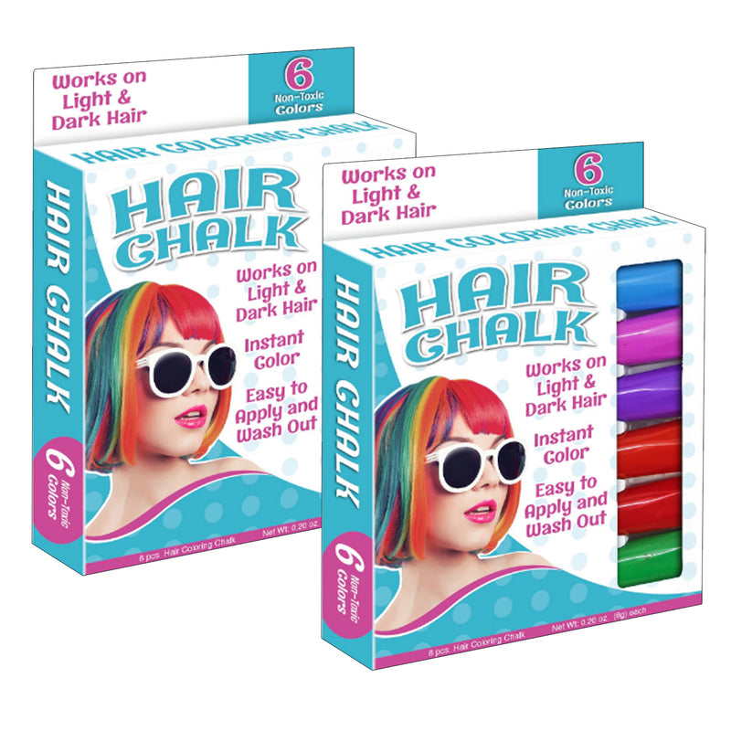 (2 Pk) Hair Stix Hair Chalk 6 Colrs