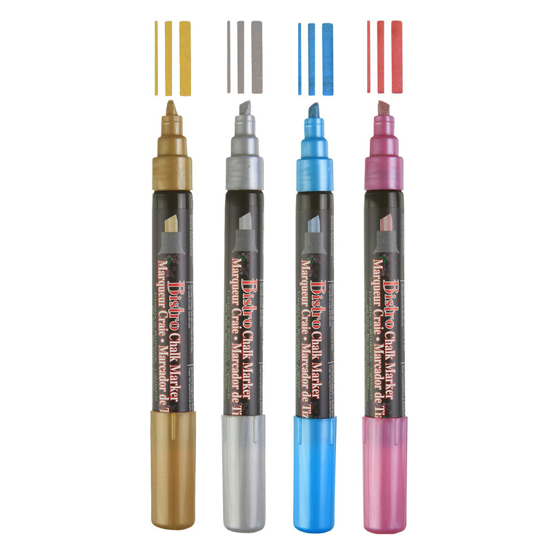 Bistro Chlk Markrs Chisel Tip 4 Clr Set