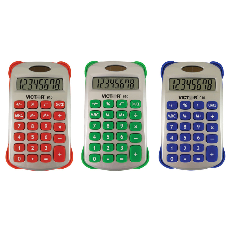 (3 Ea) Colorful 8 Digit Handheld Calculator
