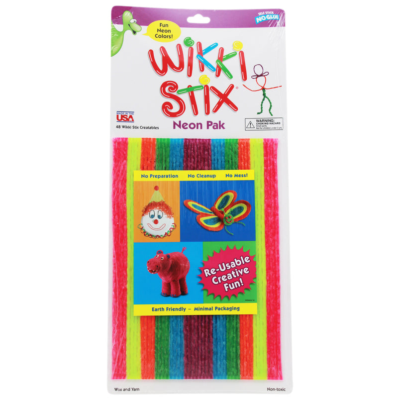 (3 Pk) Wikki Stix Neon Colors 8in 48 Per Pk