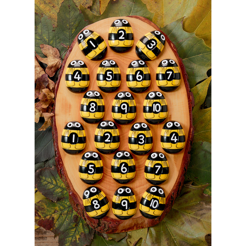 Honey Bee Number Stones