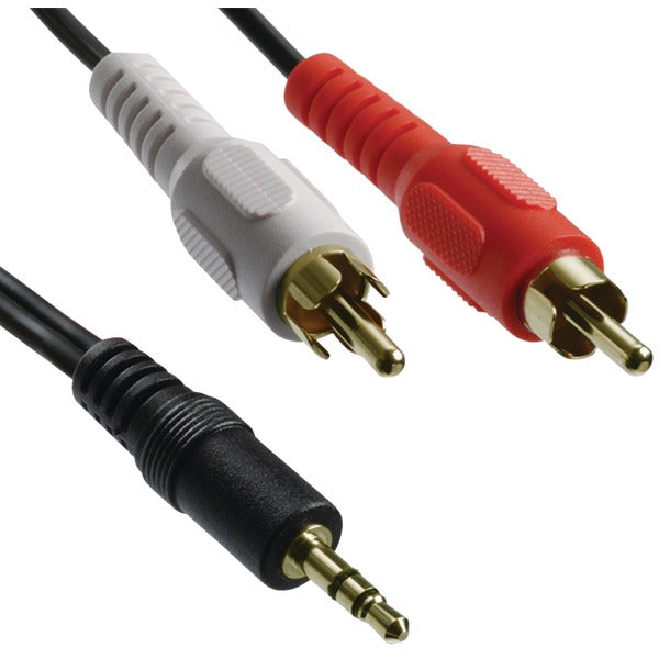 Y-Adapter with 3.5mm Stereo Plug to 2 RCA Plugs, 6ft