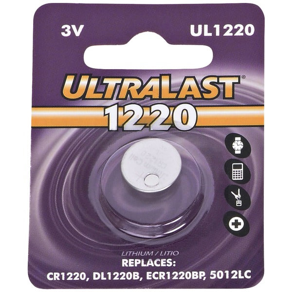 UL1220 CR1220 Lithium Coin Cell Battery