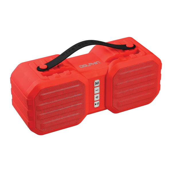 SPB-8X Splashproof Portable Bluetooth(R) Speaker with Built-in Phone Holder and Speakerphone (Red)