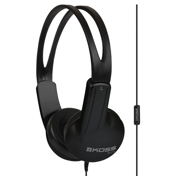 ED1TCiK On-Ear Headphones with Microphone and In-Line Remote, Black