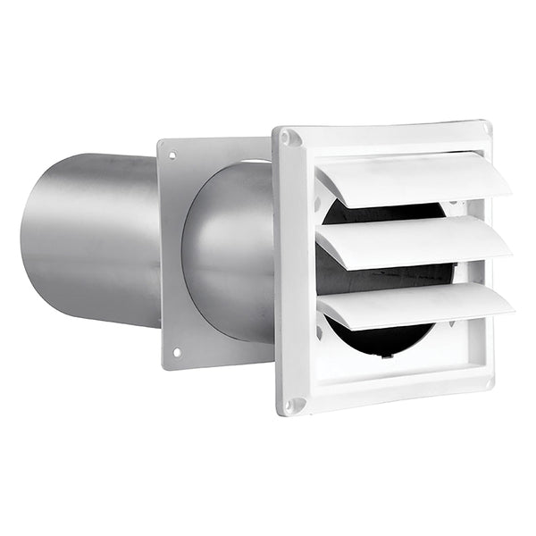 4-In. White Plastic Louvered Vent