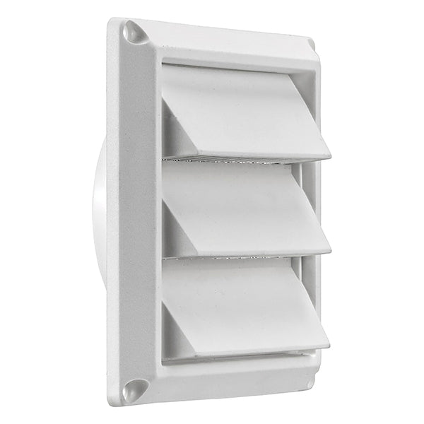 4-In. White Plastic Air Intake Louver Vent