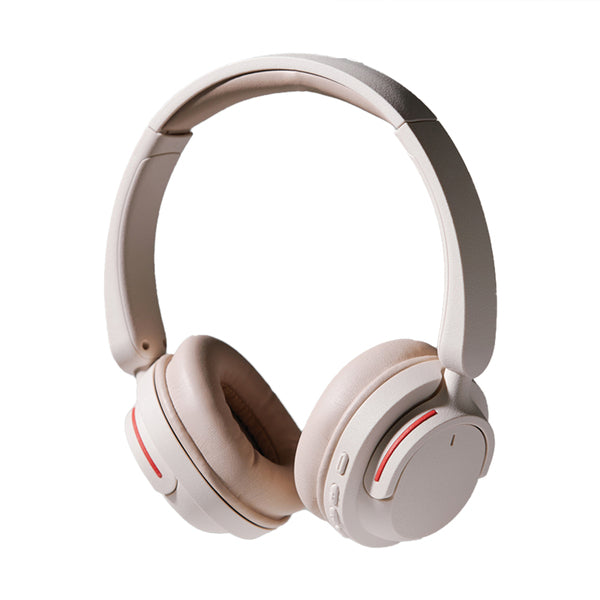 BonoBeats Lite Bluetooth(R) On-Ear Headphones with Microphone, Digital Hybrid Active Noise Canceling, PPU-BN0300 (Beige)