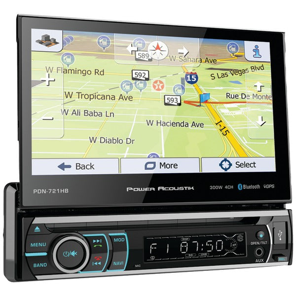 7" Incite Single-DIN In-Dash GPS Navigation Motorized LCD Touchscreen DVD Receiver with Detachable Face & Bluetooth(R)