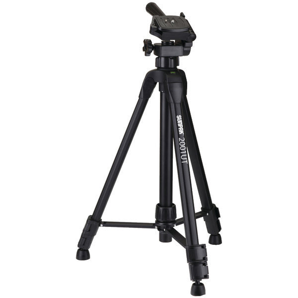 Tripod with 3-Way Pan Head (Folded height: 18.5"; Extended height: 49"; Weight: 2.3lbs)