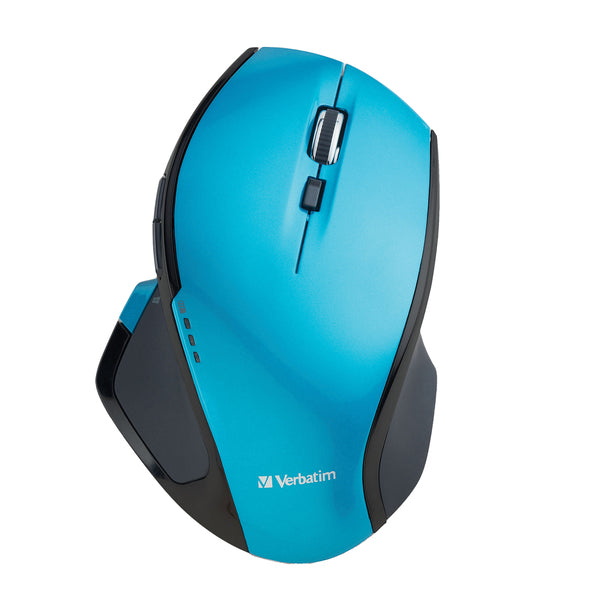 Cordless Deluxe Blue-LED Computer Mouse, 8 Buttons, 2.4 GHz (Blue)