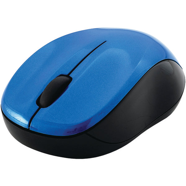 Silent Wireless Blue-LED Mouse (Blue & Black)